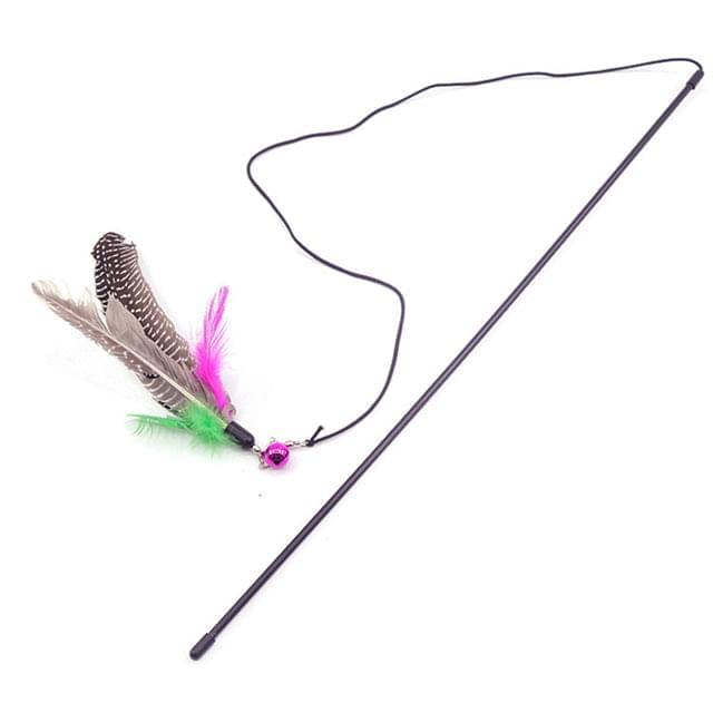 1pc Cat Toy Stick Feather Wand