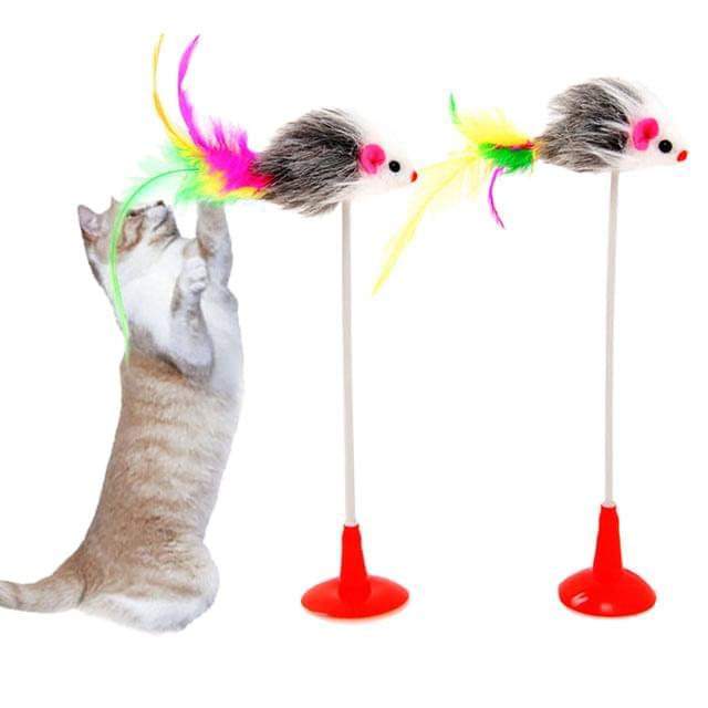 1pc Cat Toy Stick Feather Wand