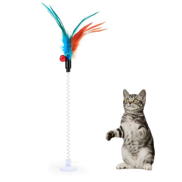 1pc Cat Toy Stick Feather Wand