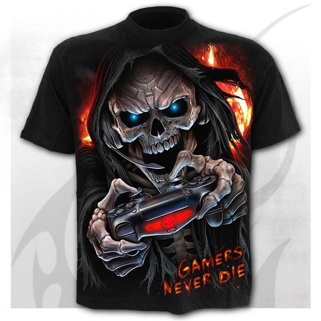 Skull Men&#39;s T-Shirts Men&#39;s Hip Hop 3D Shirts Horror O-Neck T-shirt Summer Fashion Tops Boys Clothing Large Size Street Clothing