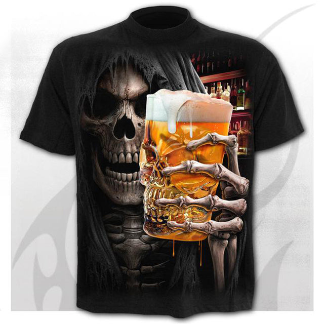 Skull Men&#39;s T-Shirts Men&#39;s Hip Hop 3D Shirts Horror O-Neck T-shirt Summer Fashion Tops Boys Clothing Large Size Street Clothing